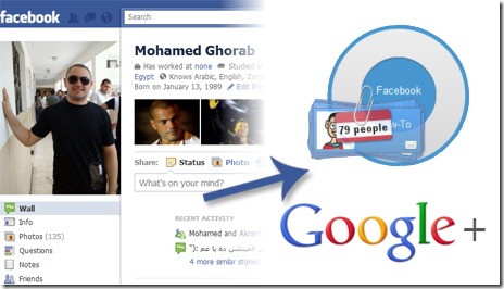 تحويل و نقل حساب الفيس بوك إلى حوجل بلس Facebook to plus google Fb2gplus5