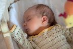 Asleep in her bassinet. Not much else to say here.