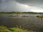 Vehicle Ferry crossing River Nile in Murchison Falls NP