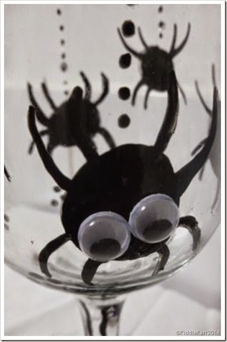 Spider Glass Halloween hand painted spider glass