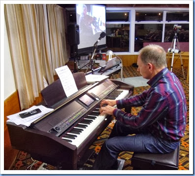 Our special guest artist, teacher and professional musician, Dave Hallam, playing the Club's Yamaha Clavinova CVP-509. Photo courtesy of Dennis Lyons.