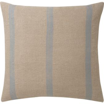 The light blue stripes on this pillow remind me of a summer sky.
(cb2.com) The light blue stripes on this pillow remind me of a summer sky.
(cb2.com)