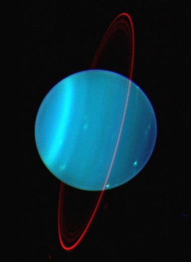 inclinação do planeta Urano em infravermelho