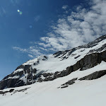 Face nord du Mont Perdu. On distingue nettement le 1er couloir � gauche des s�racs