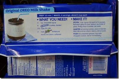the OREO milk shake recipe