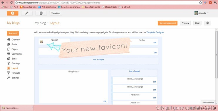 favicon image on blog