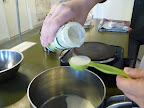 Cream into the saucepan