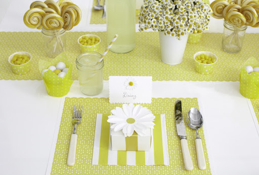 I added lemonade and chamomile daisies from Poppies & Posies to the table to tie together the colors and the theme. Cups, napkins and favor boxes are sold in the sale. The runner and place mat are from our Summer issue. Download the clip art here: http://ow.ly/cons3 I added lemonade and chamomile daisies from Poppies & Posies to the table to tie together the colors and the theme. Cups, napkins and favor boxes are sold in the sale. The runner and place mat are from our Summer issue. Download the clip art here: http://ow.ly/cons3
