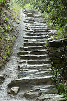 Steep slate steps
