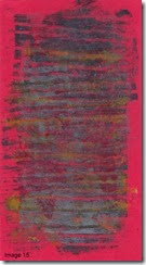 Image 15 colour study roller and stencil brush with acrylic on red paper