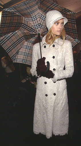 Burberry's ultra-feminine lace coat for autumn/winter Prorsum women's collection 2006-7.