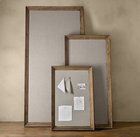 I am always looking for different takes on the traditional bulletin board. This one comes in a variety of sizes and is a functional way of covering a wall.
(restorationhardware.com) I am always looking for different takes on the traditional bulletin board. This one comes in a variety of sizes and is a functional way of covering a wall.
(restorationhardware.com)