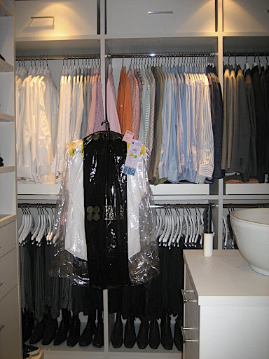 Another day the lint roll moved, the bowl is back and dry cleaning hung.