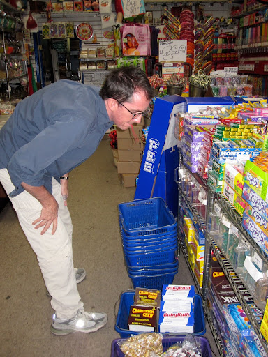 Looking around, making sure I didn't forget any important candies.