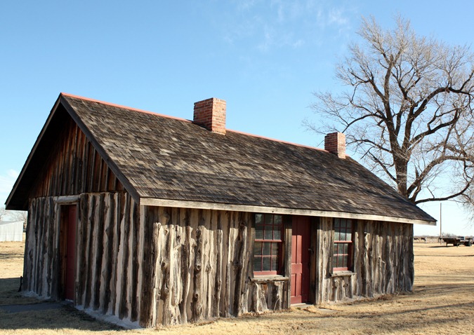 The teamsters cabin at Fort Supply is a rare example of picket-post construction.