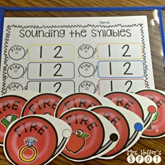 Identifying how many syllables are in these words.