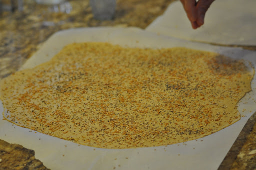 Once extra-thin, sprinkle with seeds.