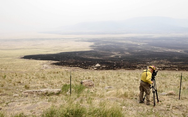 The largest fire in New Mexico history has burned areas in Valles Caldera National Preserve near Los Alamos, 3 July 2011. Several Native American tribes are lamenting the damage to sacred land and archeological sites. Jae C. Hong / Associated Press