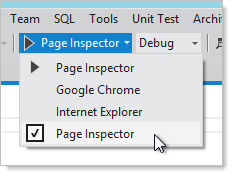 Running the solution with the Page Inspector