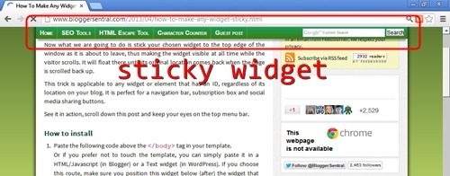 sticky fix positioned floating widget sticky fix positioned floating widget