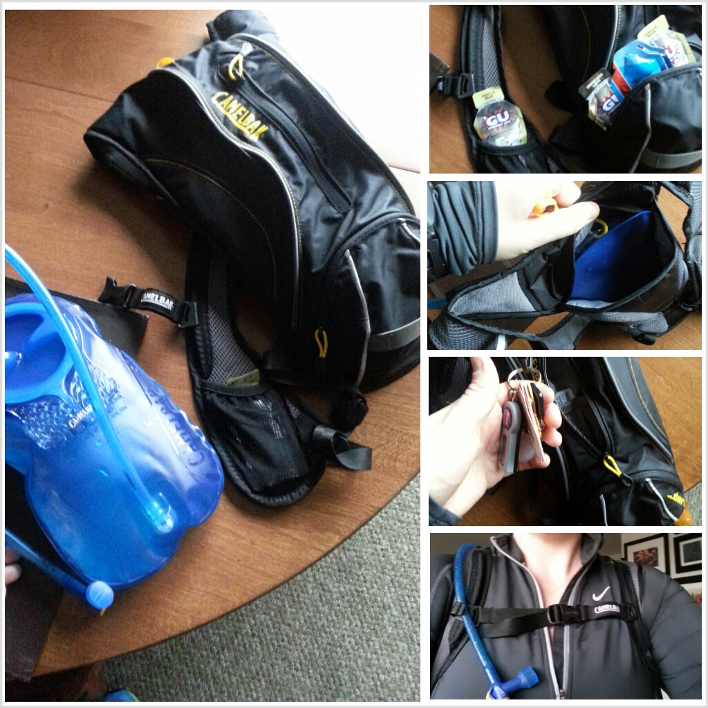 Wearing backpack leather jacket 2014, camelbak while running, baby