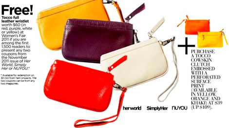 Tocco Leather Wristlet Her World NUYOU Simply Her Womens Fair Marina Suqare 2011
