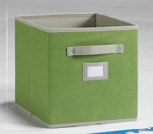 Our cube organizers and fabric drawers are a smart, affordable design that will help you tackle even the most daunting storage problems.  Plus, they come in great colors (this light green cube is called 