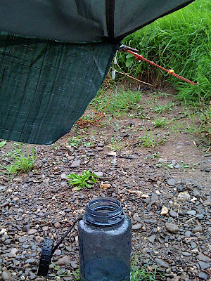 We were a bit short of water so collected water running off teh shelter to top up - a litre gathered within about 10 minutes.