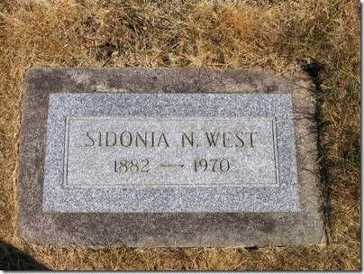 IMG_2858 Sidonia N. West Tombstone at Mountain View Cemetery in Oregon City, Oregon on August 19, 2006