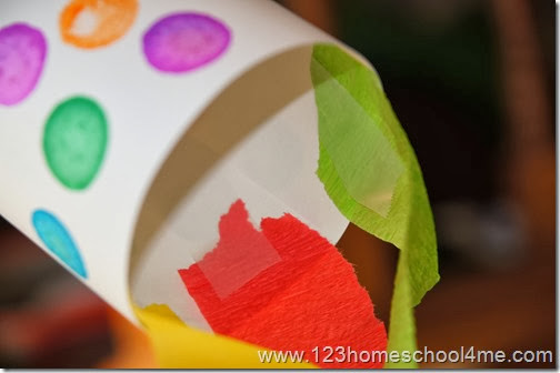 tape crepe paper around the opposite side of the handle tape crepe paper around the opposite side of the handle