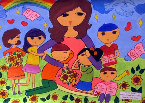 Tranh vẽ của học sinh mừng ngày nhà giáo Việt Nam | Chánh Đạt Online