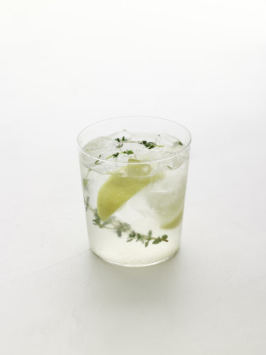 Tequila-Thyme Lemonade—thyme sprigs, tequila, and lemon wedges. Tequila-Thyme Lemonade—thyme sprigs, tequila, and lemon wedges.