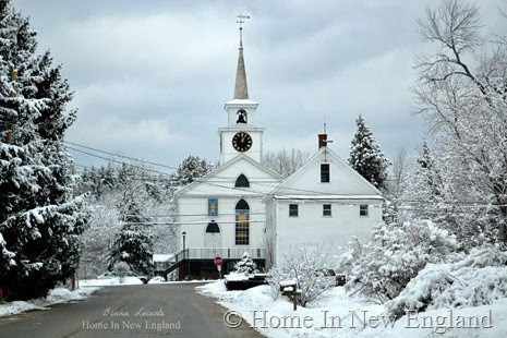 snowy church