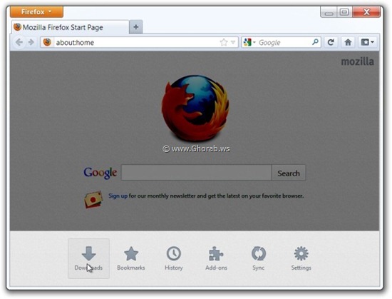Firefox 13 Start Page