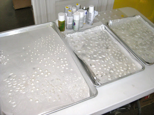 The gemstones drying off. We got many different shapes and sizes from Global Sugar Art and NY Cake and Bake to make a statement-piece necklace to drape on the cake!