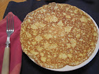 Cooking at a higher heat produces these lacy-looking pancakes.