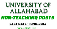 University of Allahabad Non-Teaching Posts 2013