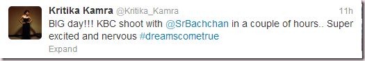 Kritika Kamra's Tweet