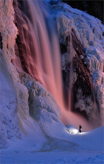 Frozen Montmorency Falls, Quebec, Canada