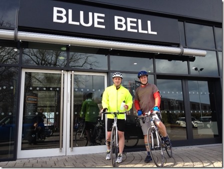 L-R Blue Bell Crewe MINI Sales Executive Will Willis and Blue Bell MINI Wilmslow Local Business Development Executive Marcus Hoyle gear up the London to Paris cycle ride
