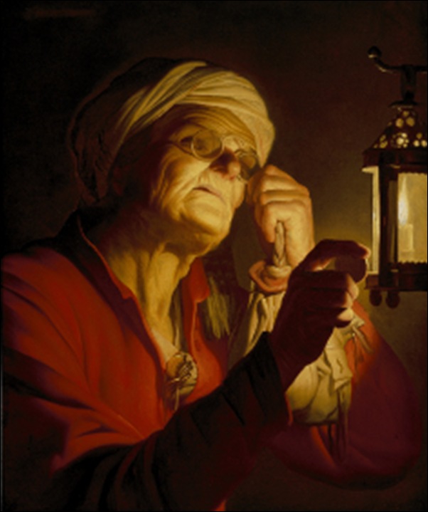 Honthorst, Femme examinant une pièce de monnaie Honthorst, Femme examinant une pièce de monnaie