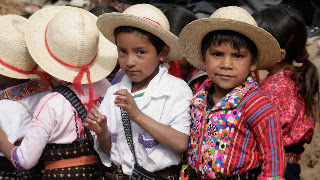 Children at opening ceremony, Sienna Project 2011 Guatemala trip to help build school in Palanquix, Solala, Guatemala. . Photos by TOM HART