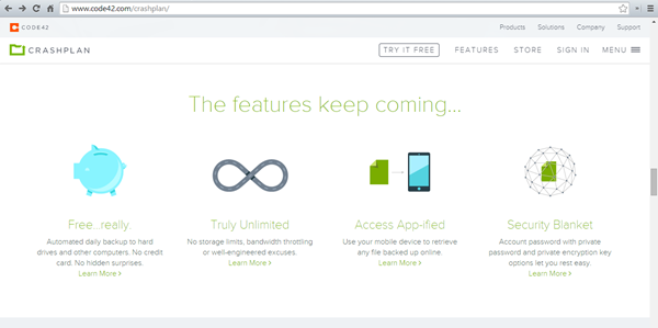 CrashPlan Features