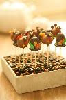 Thanksgiving themed cake pops from NYCake Pops, www.nycakepops.com. presented in a vessel filled with candy make will be a huge hit with your kids Thanksgiving themed cake pops from NYCake Pops, www.nycakepops.com. presented in a vessel filled with candy make will be a huge hit with your kids