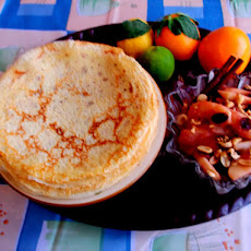 Holiday Breakfast Crepes with Caramelized Apples, Cranberries and Nuts