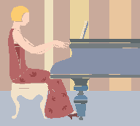 woman playing piano