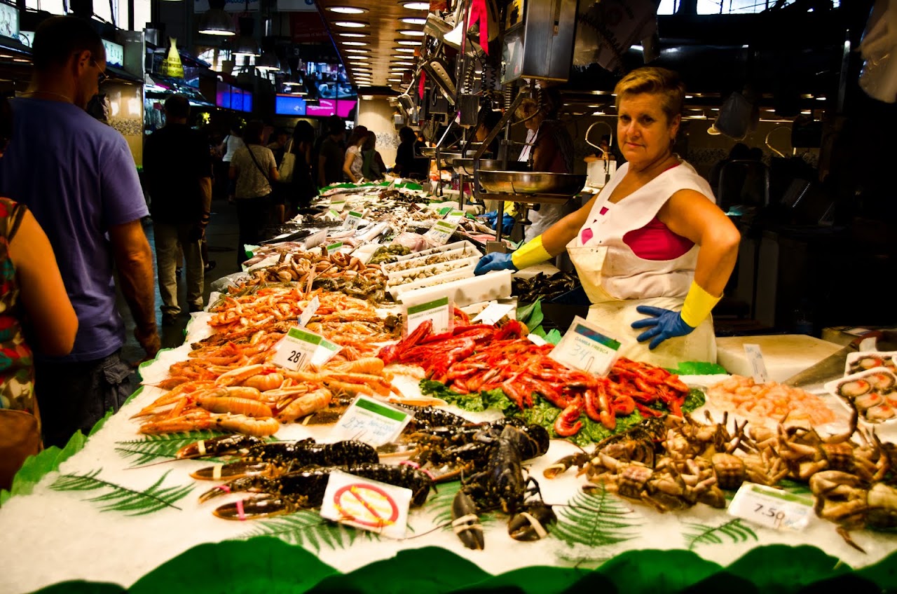 Seafood at Mercado Boqueria