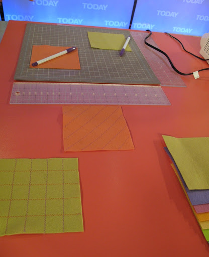 These are some of the supplies needed for the embroidered felt coasters.