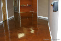 Vintage Umber stain in a church hallway