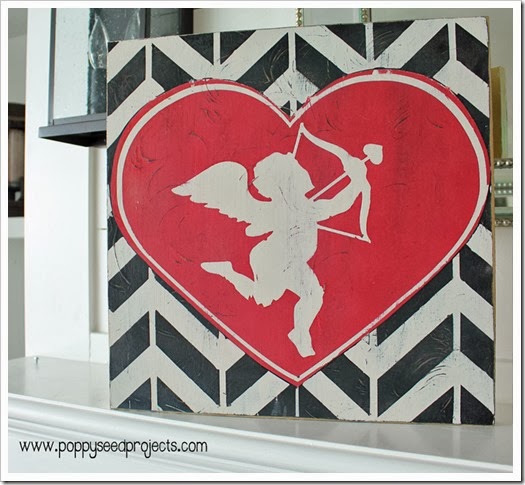 DIY Valentine Antiqued Subway Art Plaque